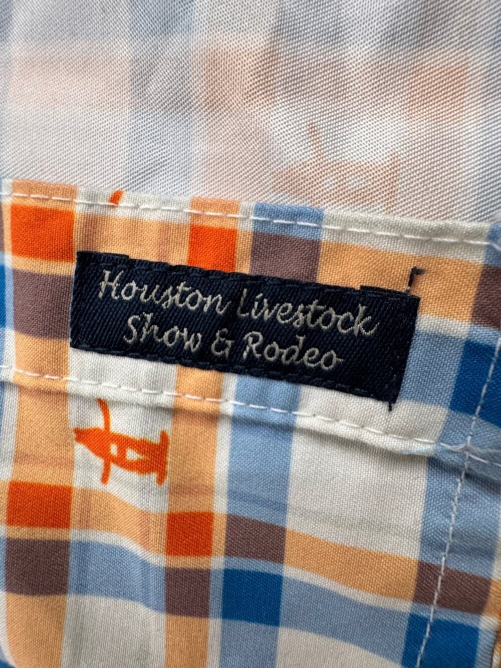 Magellan Outdoors Vented Fishing Shirt Houston Rodeo Orange Blue Plaid XL - Picture 12 of 15